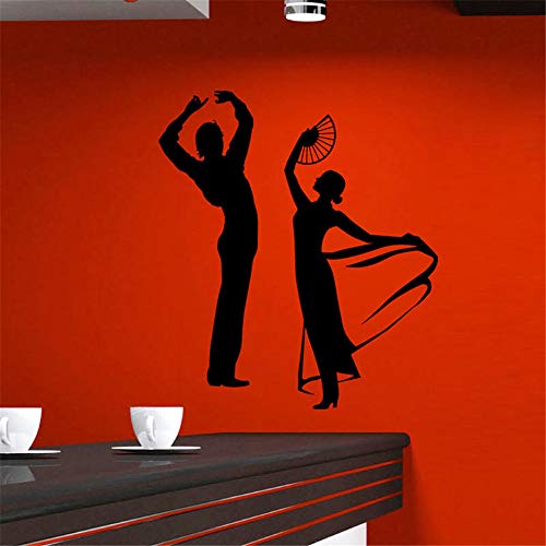 pegatinas de pared fluorescentes Siluetas y personajes de baile flamenco para salón dormitorio sala de baile