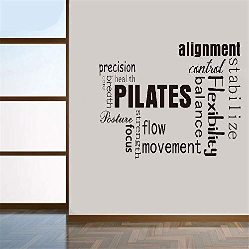 pegatinas de pared frases Wall Decal Quote Pilates Words Exercise Fitness Alignment For Gym