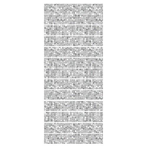 Pegatinas escaleras peldaños autoadhesivo 13 pcs, Renovación Impermeable Calcomanía arte DIY Pasos regalo Molduras Actualización profesional vinilo, azulejos de grava de simulación 3D