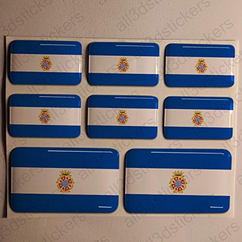 Pegatinas Jerez España Resina, 8 x Pegatinas Relieve 3D Bandera Jerez España Adhesivo Vinilo