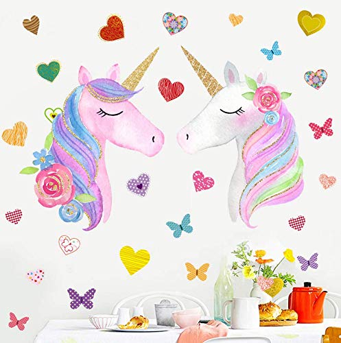 Pegatinas para Niños Unicornio Caballo Pegatinas De Pared Unicornio y Star Pegatinas de Pared Vinilos Decorativos para Habitación Infantiles Niños Dormitorio Salón (Varios)