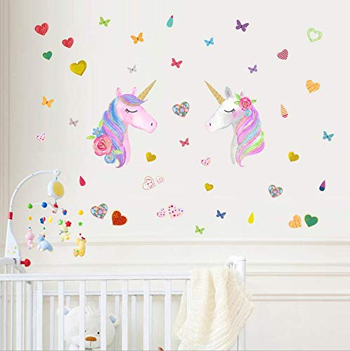 Pegatinas para Niños Unicornio Caballo Pegatinas De Pared Unicornio y Star Pegatinas de Pared Vinilos Decorativos para Habitación Infantiles Niños Dormitorio Salón (Varios)