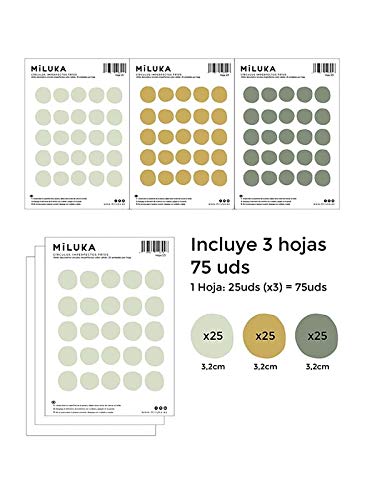 Pegatinas y Vinilos para Decoración de Pared | Puntos Círculos Imperfectos | Adhesivos decorativos Nórdico Infantil | 75uds | Verdes