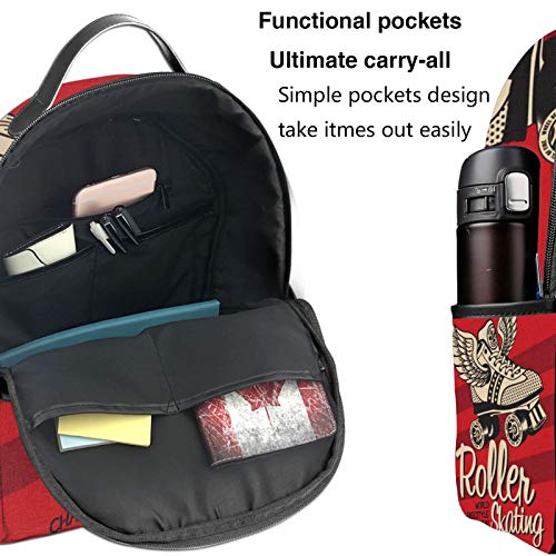 PEIGJH Mochilas Escolares Bolsa Daypack Mochila Tipo Casual para Niños Niñas para Portátiles Netbooks Gráficos de Patines de Carreras