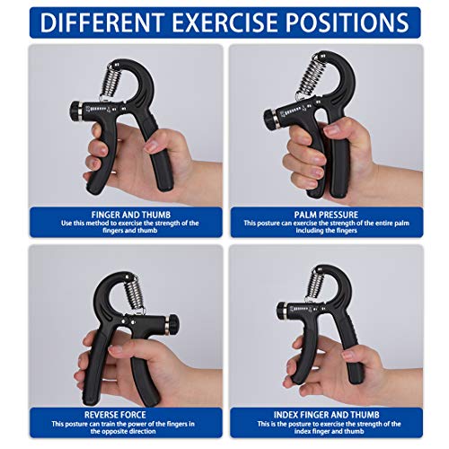 peinat 2 Piezas Fortalecedores de Mano Hand Grips Strengthener 5-60KG Ajustables Fortalecedor de Agarre para Entrenamiento Antebrazo Muñeca Pacientes con Lesiones Musculares y Oficinista