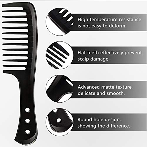 Peine de Dientes Anchos Cepillo de Pelo Ancho Peine de Peluquero de Maestro Peine de Peluquería Peine Antiestático Resistente al Calor Reduce Rotura de Cabello para Pelo Largo Mojado o Rizado Peine de Dientes Anchos Cepillo de Pelo Ancho Peine de Peluquero de Maestro Peine de Peluquería Peine Antiestático Resistente al Calor Reduce Rotura de Cabello para Pelo Largo Mojado o Rizado