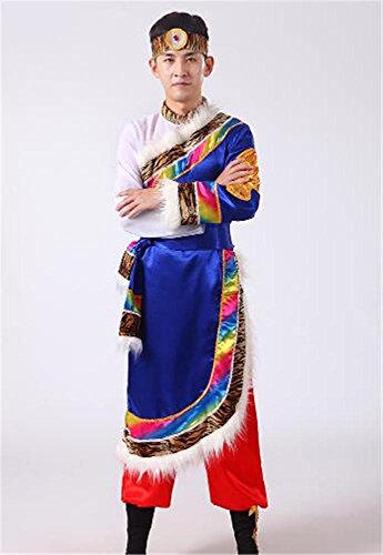 peiwen Conjunto de Vestuario de Baile Nacional/Espectáculo teatral/Show de Danza de Mongolia/Hombre y Mujer, Man, XXL