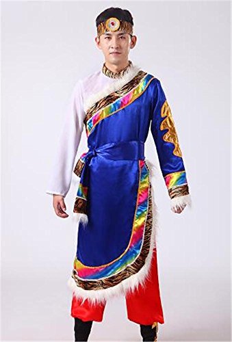 peiwen Conjunto de Vestuario de Baile Nacional/Espectáculo teatral/Show de Danza de Mongolia/Hombre y Mujer, Man, XXL