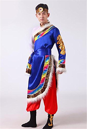 peiwen Conjunto de Vestuario de Baile Nacional/Espectáculo teatral/Show de Danza de Mongolia/Hombre y Mujer, Man, XXL