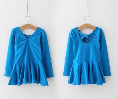 peiwen Muchachas de la Ropa de los niños Bailan Vestuario de ensayo de Ballet de Manga Larga Traje de Cuerpo tutú, Blue, 110cm peiwen Muchachas de la Ropa de los niños Bailan Vestuario de ensayo de Ballet de Manga Larga Traje de Cuerpo tutú, Blue, 110cm