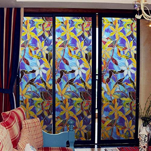 Película de Ventana Duradera de privacidad Manchado Flor Privacy Glass Glass Window Film Aseo Auto-Adhesivo de la Etiqueta engomada Impermeable Aseo Toliet estática aferra la Cubierta