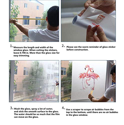 Película de vidrio para baño de cristal translúcida, opaco, para ventana de hotel, adhesivo estático, flamenco inglés (gatito, 17,7 x 23,6 cm) Película de vidrio para baño de cristal translúcida, opaco, para ventana de hotel, adhesivo estático, flamenco inglés (gatito, 17,7 x 23,6 cm)
