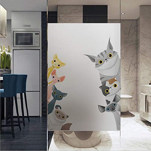 Película de vidrio para baño de cristal translúcida, opaco, para ventana de hotel, adhesivo estático, flamenco inglés (gatito, 17,7 x 23,6 cm) Película de vidrio para baño de cristal translúcida, opaco, para ventana de hotel, adhesivo estático, flamenco inglés (gatito, 17,7 x 23,6 cm)