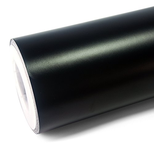 Película de vinilo para vehículo de VINYL FROG, vinilo elástico color negro mate, liberación de aire, adhesivos de PVC de 30,5 x 152,4 cm, bricolaje