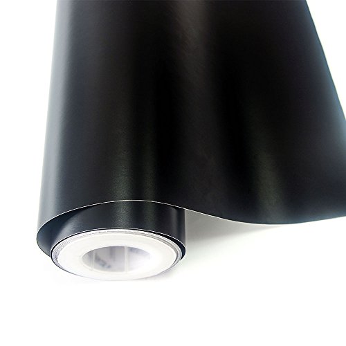 Película de vinilo para vehículo de VINYL FROG, vinilo elástico color negro mate, liberación de aire, adhesivos de PVC de 30,5 x 152,4 cm, bricolaje