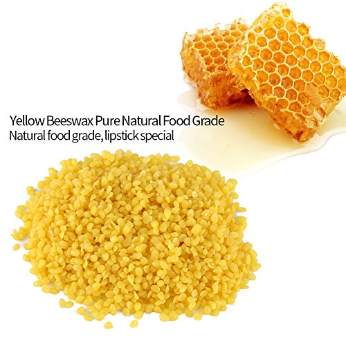 Pellets de cera de abeja natural de color amarillo orgánico de grado cosmético DIY casero bálsamo labial lociones para hacer jabón corporal ingredientes suministros 50 g con bolsa de plástico