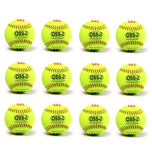 Pelota Barnett para softball (30,5 cm, 12 unidades), color amarillo