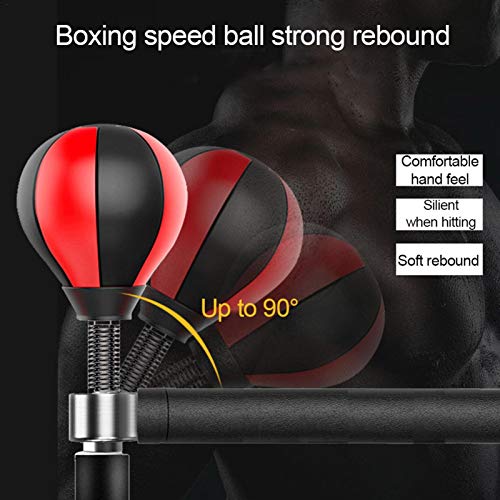 Pelota De Boxeo De Entrenamiento Pesado Independiente con Barra Reflectante De 360 ° Saco De Boxeo De Soporte Pesado Bolsa De Velocidad De Bola De Perforación De Altura Ajustable para Adultos Y Niños