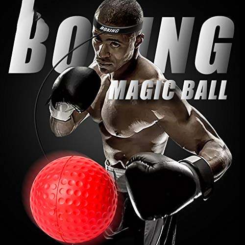 Pelota de boxeo para equipo de fitness, 3 unidades, diferentes pesos con diadema, ideal para reflejos, sincronización, precisión, enfoque y coordinación de la mano de los ojos y entrenamiento de boxeo