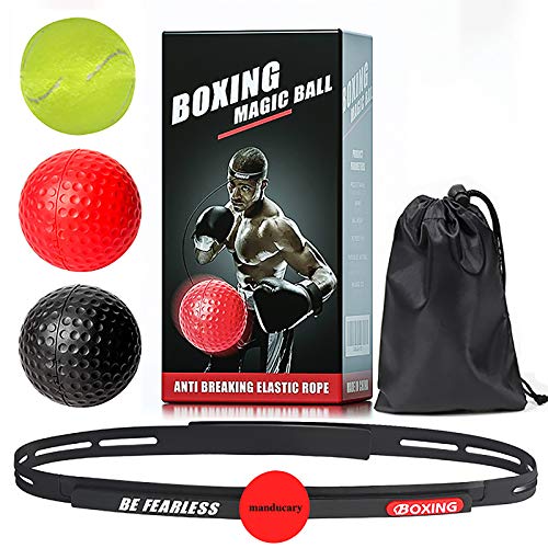 Pelota de boxeo para equipo de fitness, 3 unidades, diferentes pesos con diadema, ideal para reflejos, sincronización, precisión, enfoque y coordinación de la mano de los ojos y entrenamiento de boxeo