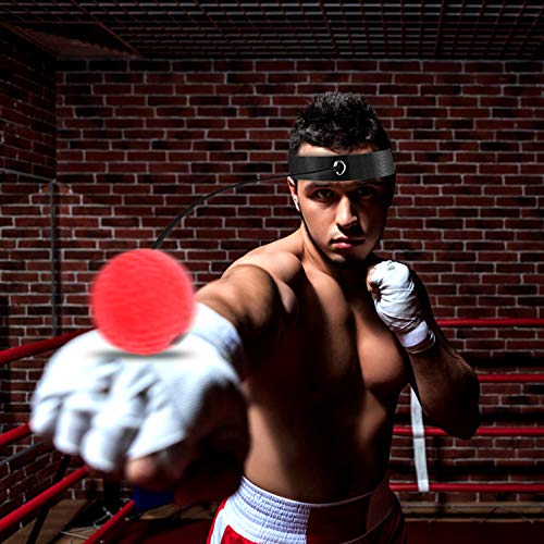 Pelota de boxeo Reflex, bola de lucha Reflex en cuerda con diadema para lucha MMA entrenamiento de velocidad reacciones adultos/niños mejorar el punzón enfoque deporte ejercicio