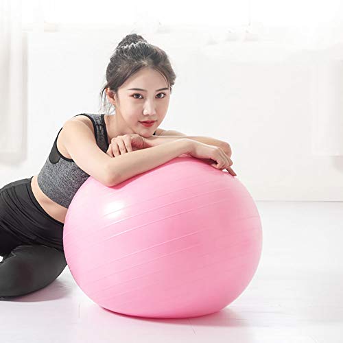 Pelota De Ejercicio(21.6 En-21.5 En),Extra Gruesa Fitball Pelota De Yoga,Anti Explosión Estabilizador Silla Balance Ball Para Fitness,Guía De Entrenamiento Y Bomba Incluidas-Rosa Diámetro 29.5 in