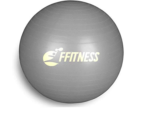 Pelota de Equilibrio Total para Fitness (55 a 95 cm de diámetro) para Yoga, Pilates, Gimnasia, Pelota Suiza antiestallidos, Gris, 75 cm