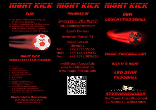 ¡pelota de futbol con luz NIGHT KICK LED STAR - el regalo de final de fútbol para jóvenes y adultos! Con esta bola de Campeones es su jefe!