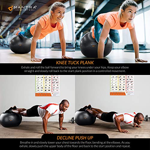 Pelota de Pilates | Balón de Ejercicio | Bola de Embarazada, Yoga, Fitness y Gimnasio - 55cm / 65cm / 75cm Fitball Silla Equilibrio – Extra Gruesa, Antideslizante & Anti Explosión – con Bomba y Guía Pelota de Pilates | Balón de Ejercicio | Bola de Embarazada, Yoga, Fitness y Gimnasio - 55cm / 65cm / 75cm Fitball Silla Equilibrio – Extra Gruesa, Antideslizante & Anti Explosión – con Bomba y Guía