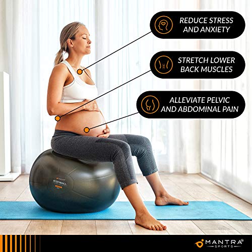 Pelota de Pilates | Balón de Ejercicio | Bola de Embarazada, Yoga, Fitness y Gimnasio - 55cm / 65cm / 75cm Fitball Silla Equilibrio – Extra Gruesa, Antideslizante & Anti Explosión – con Bomba y Guía Pelota de Pilates | Balón de Ejercicio | Bola de Embarazada, Yoga, Fitness y Gimnasio - 55cm / 65cm / 75cm Fitball Silla Equilibrio – Extra Gruesa, Antideslizante & Anti Explosión – con Bomba y Guía