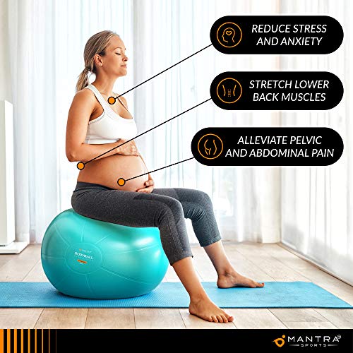 Pelota de Pilates | Balón de Ejercicio | Bola de Embarazada, Yoga, Fitness y Gimnasio - 55cm / 65cm / 75cm Fitball Silla Equilibrio – Extra Gruesa, Antideslizante & Anti Explosión – con Bomba y Guía Pelota de Pilates | Balón de Ejercicio | Bola de Embarazada, Yoga, Fitness y Gimnasio - 55cm / 65cm / 75cm Fitball Silla Equilibrio – Extra Gruesa, Antideslizante & Anti Explosión – con Bomba y Guía