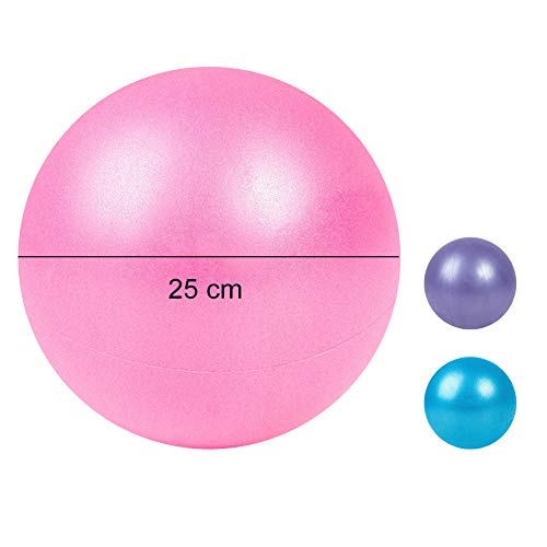 Pelota gimnasia 25cm Ejercicio equilibrio Inicio Adelgazamiento coordinado Personal oficina Pilates Yoga PVC Fitness Entrenamiento entrenamiento co la explosión Terapia circulación sanguínea(Rosa)