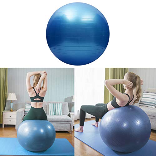 Pelota Gimnasia 55cm con Bomba Balón Pilates Anti Burst Pelota de Gimnasia Ritmica Pelota Gimnasia Grande Balón de Ejercicio Anti Explosión para Yoga Pilates Equilibrio Fitness Entrenamiento Azul 1pz