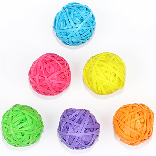 Pelotas con Gomas Elásticas multicolores, 270 bandas elásticas de colores