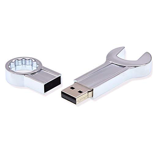 Pen Drive 64GB Memoria USB 2.0 Llave de Novedad Memoria Flash Externa Kepmem Divertidos Llavero Mini Metal Plata Almacenamiento de Datos Externo Regalo para Amigo