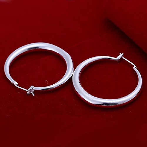 Pendientes Elegantes de Plata 925, Tipo aro Tridimensional Pendientes Elegantes de Plata 925, Tipo aro Tridimensional