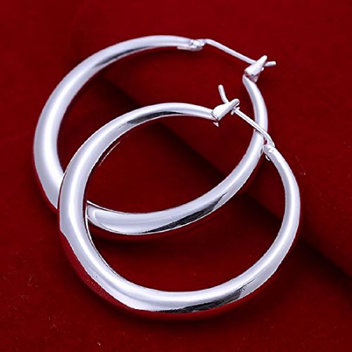Pendientes Elegantes de Plata 925, Tipo aro Tridimensional Pendientes Elegantes de Plata 925, Tipo aro Tridimensional