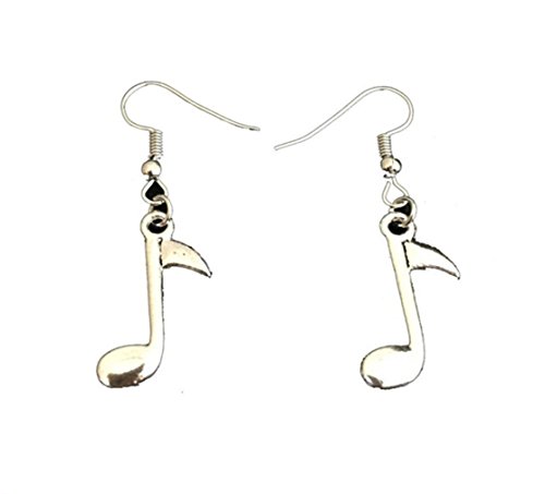 Pendientes elegantes y únicos de plata envejecida para danza artística Nota de música, joyería para mujer, regalo de Navidad, día de San Valentín