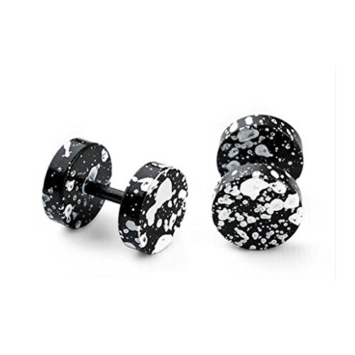 Pendientes negros del perno prisionero de la forma de la mancuerna del acero titanium del diseño único Pendientes negros del perno prisionero de la forma de la mancuerna del acero titanium del diseño único