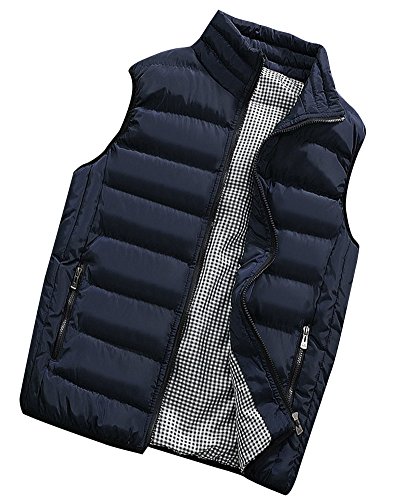 PengGeng Hombre Invierno Calor Chalecos Sin Mangas De Plumas Chaquetas Acolchado Cazadoras Azul L PengGeng Hombre Invierno Calor Chalecos Sin Mangas De Plumas Chaquetas Acolchado Cazadoras Azul L