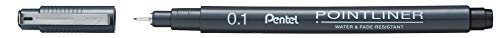 Pentel - Estuche de 5 unidades de rotulador Pointliner calibrado pigmentado. Punta de 0,05-0,1-0,3-0,5 y 0,8mm, Negro Pentel - Estuche de 5 unidades de rotulador Pointliner calibrado pigmentado. Punta de 0,05-0,1-0,3-0,5 y 0,8mm, Negro
