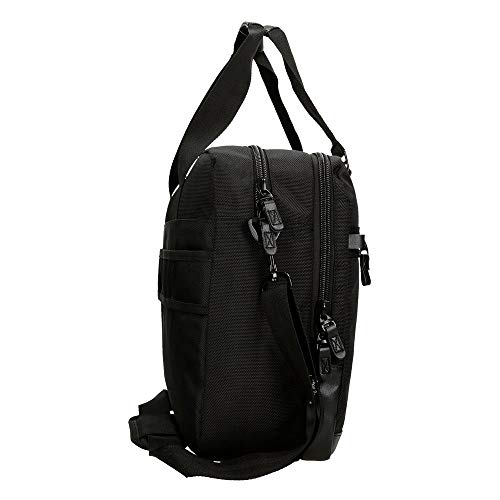 Pepe Jeans Allblack Carteron Adaptable para Portátil 15,6" Negro 42x33x11 cms Poliéster