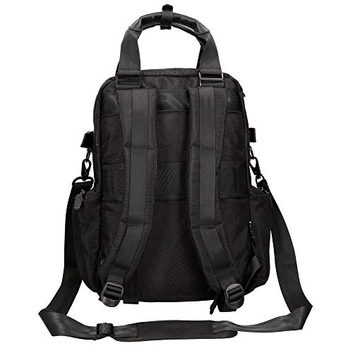 Pepe Jeans Allblack Mochila Adaptable con bandolera para Portátil 13,3" Negro 28x41x16 cms Poliéster 18.37L