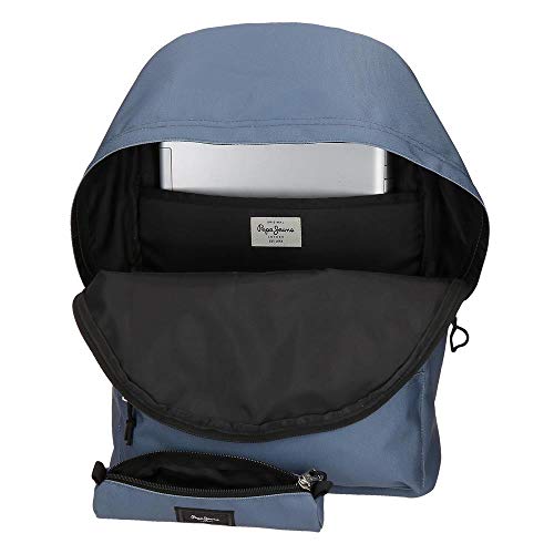 Pepe Jeans Aris Mochila para Portátil 15,6" + Estuche Escolar Azul 31x44x17,5 cms Poliéster 23.87L