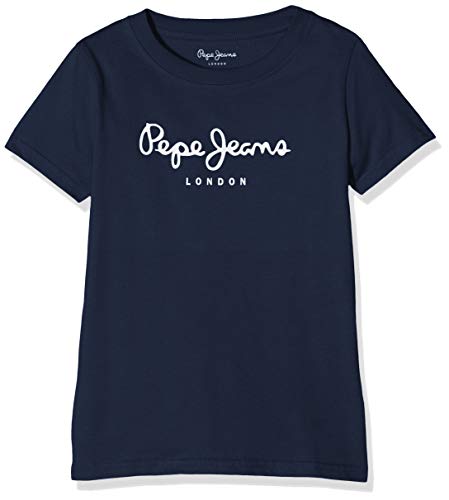 Pepe Jeans Art T-Shirt, Azul (Navy 595), 8 Anos para Niños