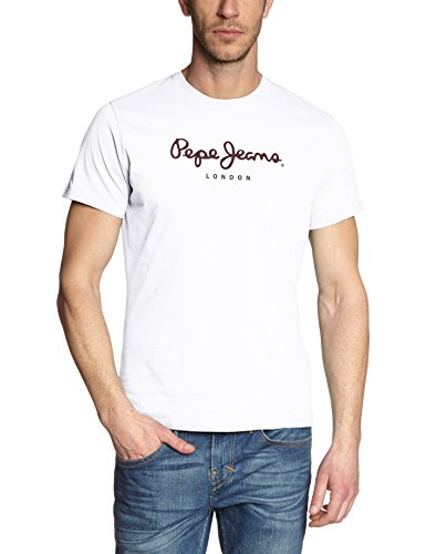 Pepe Jeans Eggo PM500465 Camiseta, Blanco (White 800), Small para Hombre