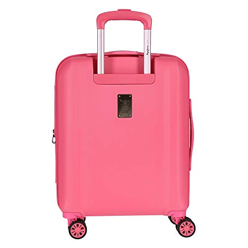 Pepe Jeans Glasgow Maleta de cabina Rosa 40x55x20 cms Rígida ABS Cierre TSA 37L 3,2Kgs 4 Ruedas dobles Extensible Equipaje de Mano