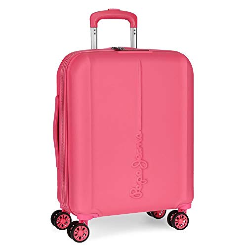 Pepe Jeans Glasgow Maleta de cabina Rosa 40x55x20 cms Rígida ABS Cierre TSA 37L 3,2Kgs 4 Ruedas dobles Extensible Equipaje de Mano