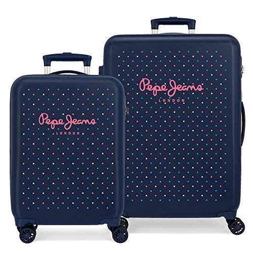 Pepe Jeans Molly Juego de maletas Multicolor 55/68 cms Rígida ABS Cierre combinación 104L 4 Ruedas dobles Equipaje de Mano