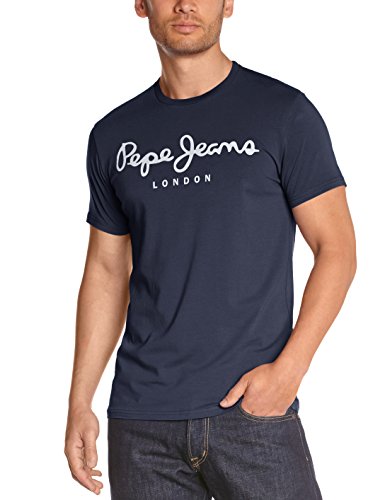 Pepe Jeans Original Stretch Camiseta, Azul (Navy 595), X-Large para Hombre